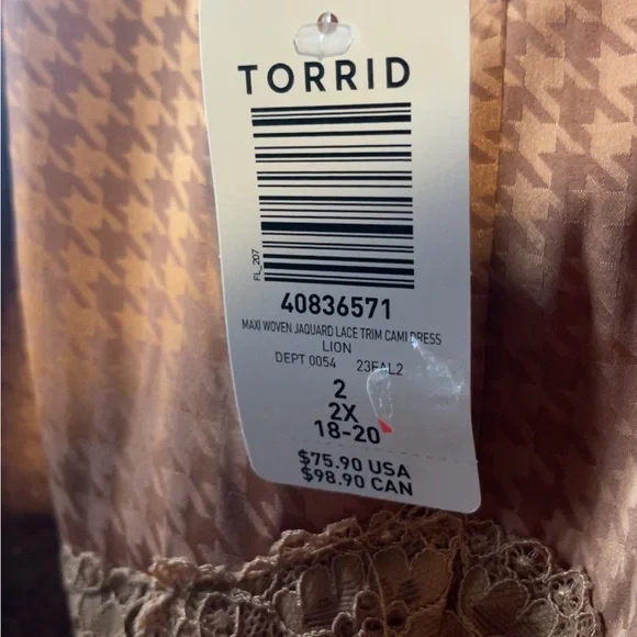 NWT Gold-Orange Slip Cami Dress w/ Lace Trim - Picture 5 of 5